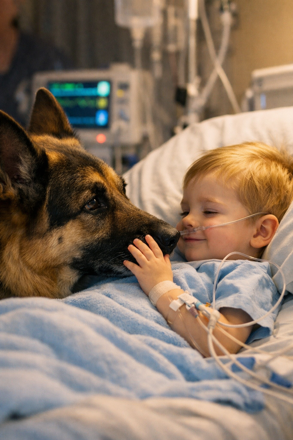 Верный пёс пришёл проститься с умирающим младенцем… но то, что произошло дальше, заставило врачей оцепенеть 😲😲😲