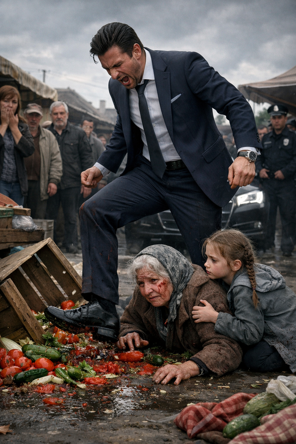 Он растоптал её помидоры на глазах у всех… но не знал, что через час рынок замолчит, услышав ЕГО имя