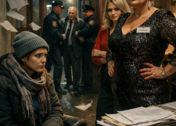 «Она отправила “оборванку” в пыльный архив вместо корпоратива. А через три часа охрана вывела уже её — под ледяную тишину всего зала»