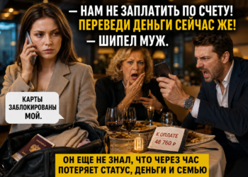 «— У НАС НЕТ ДЕНЕГ НА СЧЁТ! — шипел муж в трубку. Через час он стоял в холле отеля без карт, без статуса… и без жены»