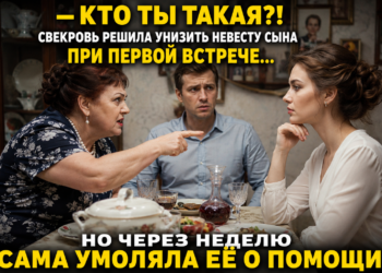 «— Кто ты такая?! — свекровь решила унизить невесту сына при первой встрече… Но через неделю сама умоляла её о помощи»