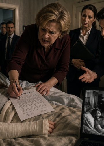 «Подпиши — ты всё равно беспомощная!» Свекровь положила доверенность мне на грудь… но не заметила, кто уже вошёл в квартиру