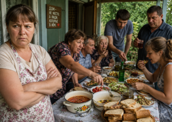 — Это наша еда! Ни кусочка с собой не получите, — сказала Анна, и в доме стало так тихо, будто кто-то внезапно выключил звук